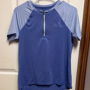L.L. Bean Two-Tone Blue Zip-Up Active Shirt